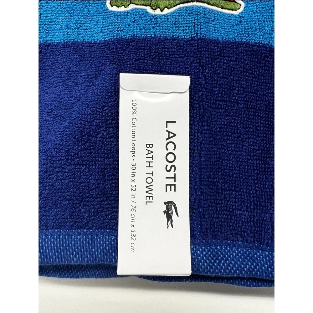 Lacoste Blue Bath Towel‎ 100% Cotton 30